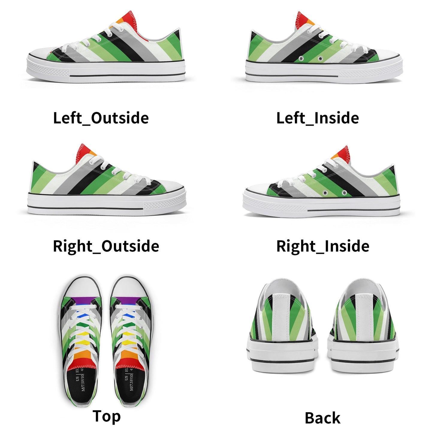 Aromantic Pride Collection - Womens Classic Low Top Canvas Shoes for the LGBTQIA+ community