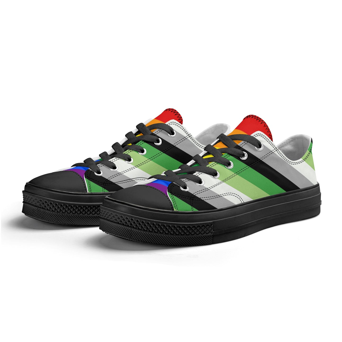 Aromantic Pride Collection - Mens Classic Low Top Canvas Shoes for the LGBTQIA+ community