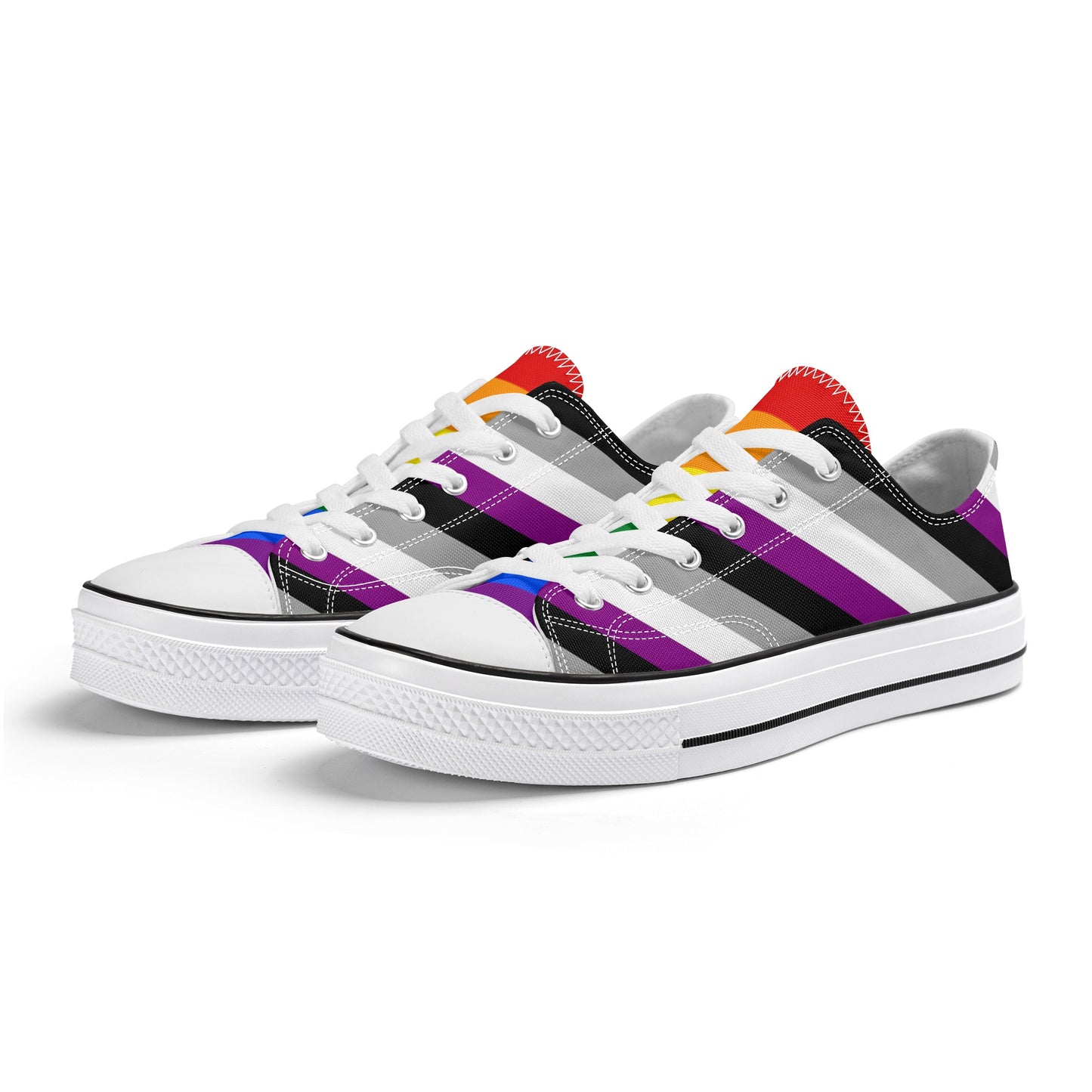 Asexual Pride Collection - Womens Classic Low Top Canvas Shoes for the LGBTQIA+ community