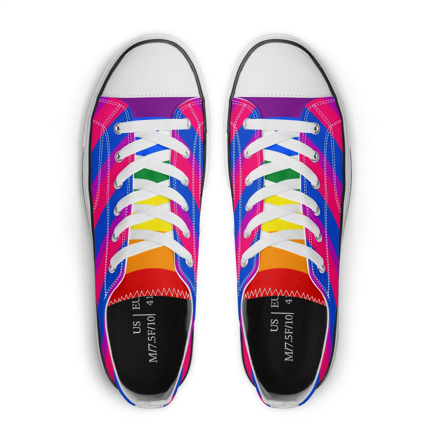 Bisexual Pride Collection - Womens Classic Low Top Canvas Shoes for the LGBTQIA+ community