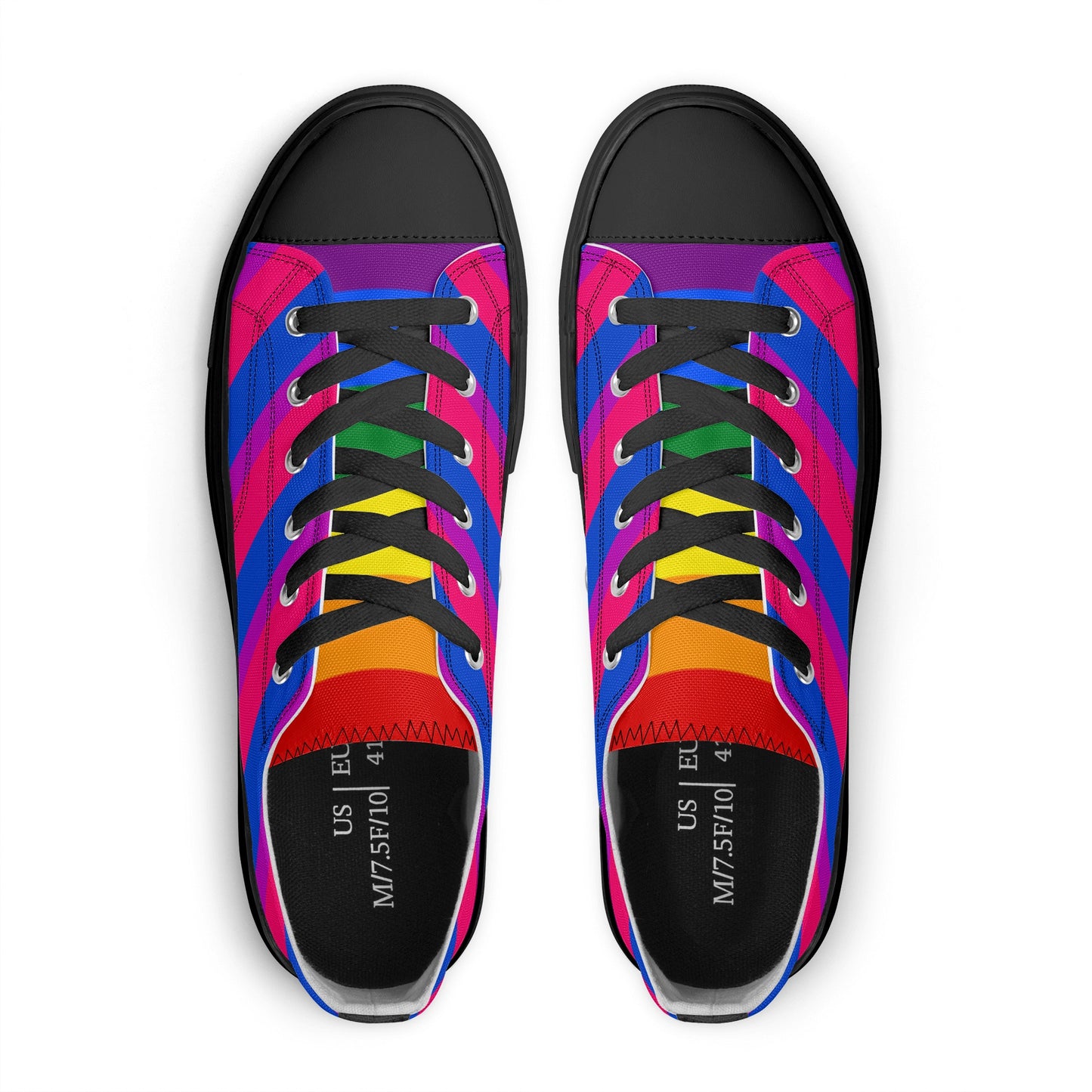Bisexual Pride Collection - Mens Classic Low Top Canvas Shoes for the LGBTQIA+ community