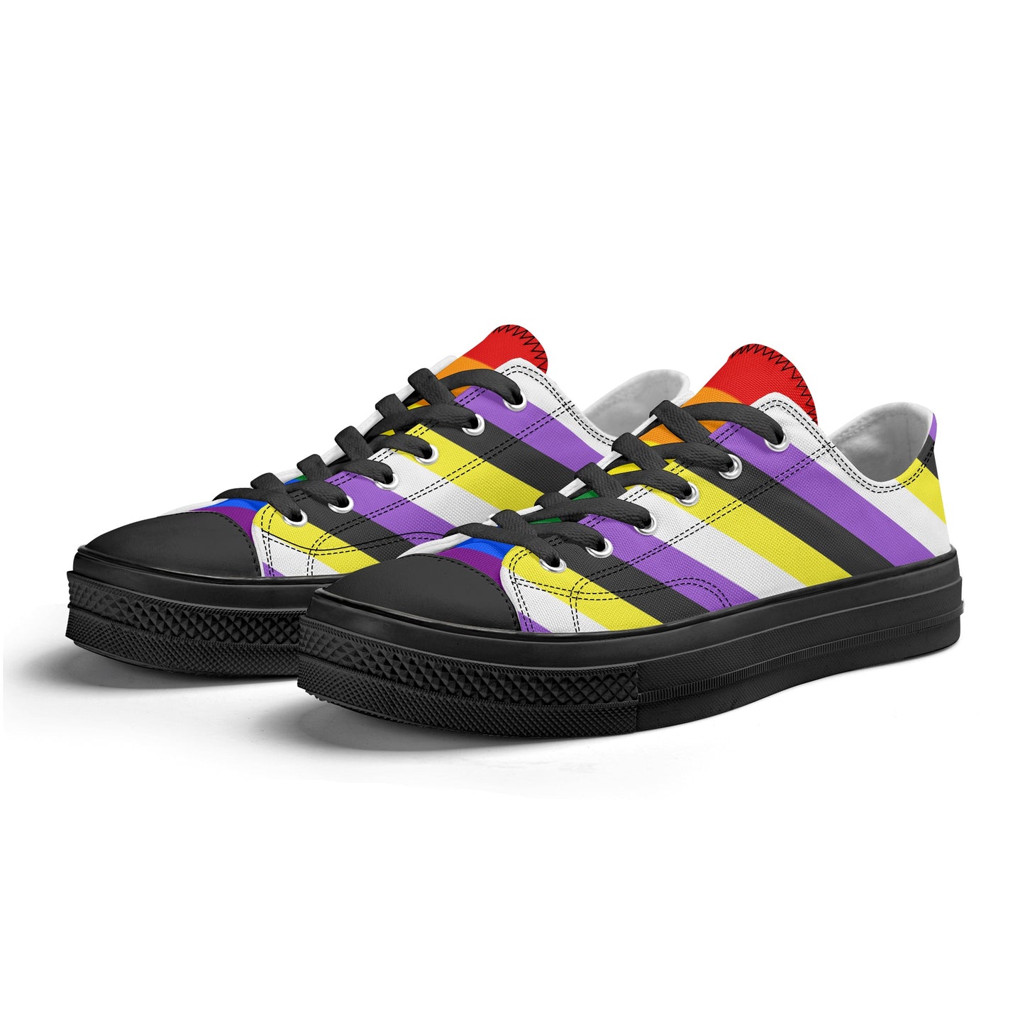 Nonbinary Pride Collection - Mens Classic Low Top Canvas Shoes for the LGBTQIA+ community