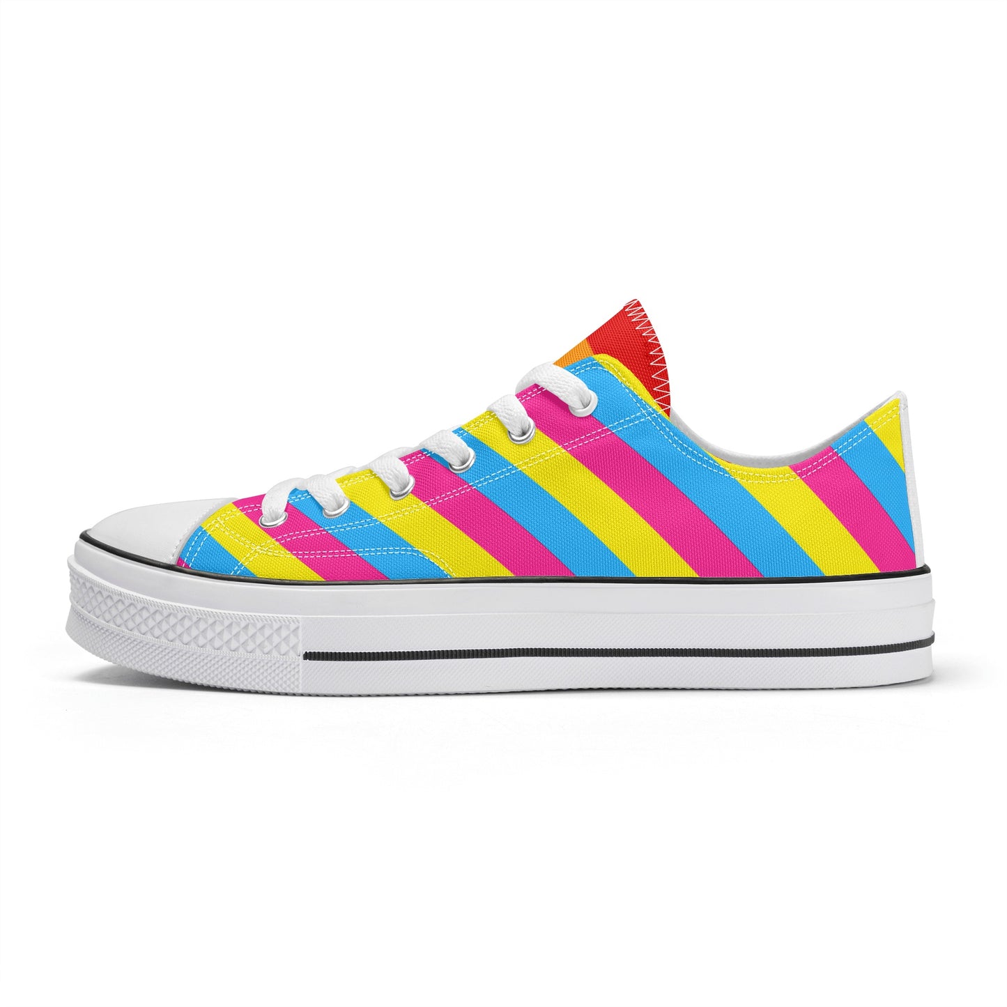 Pansexual Pride Collection - Mens Classic Low Top Canvas Shoes for the LGBTQIA+ community