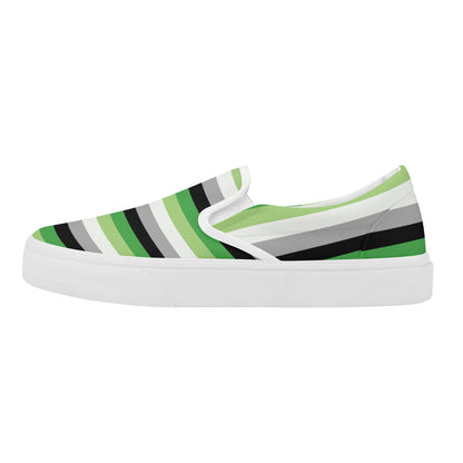 Aromantic Pride Collection - Womens Skate Slip On Shoes for the LGBTQIA+ community