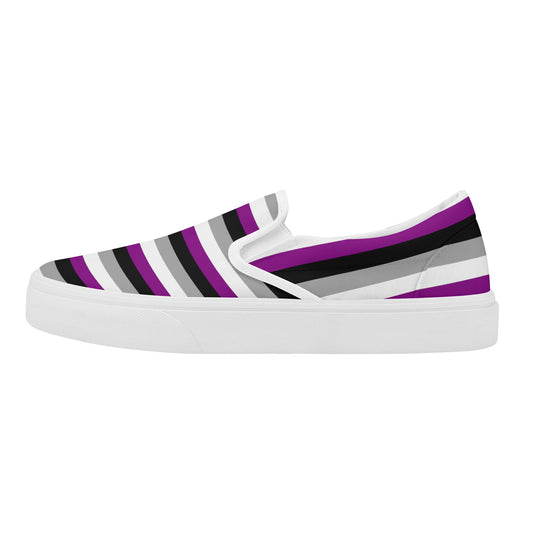 LGBTQIA+ Community, Asexual Pride - Womens Slip-On Awareness & Inclusive Shoes