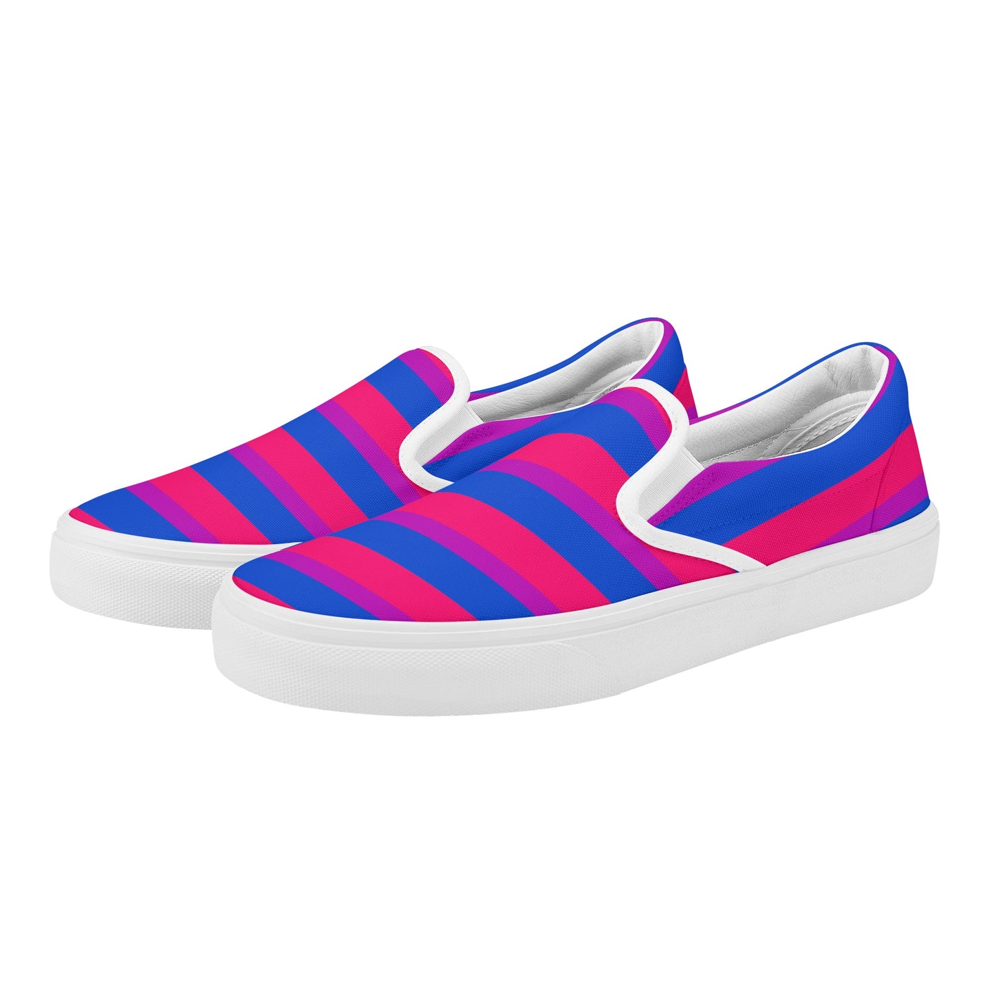 LGBTQIA+ Community, Bisexual Pride - Womens Slip-On Awareness & Inclusive Shoes