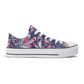Blue and Red Paisley Pattern - Mens Classic Low Top Canvas Shoes for Footwear Lovers
