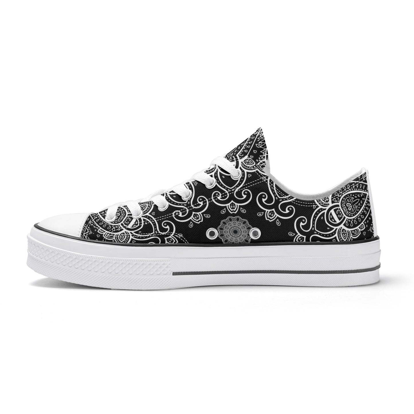 Black & White Abstract Design Pattern - Mens Classic Low Top Canvas Shoes for Footwear Lovers