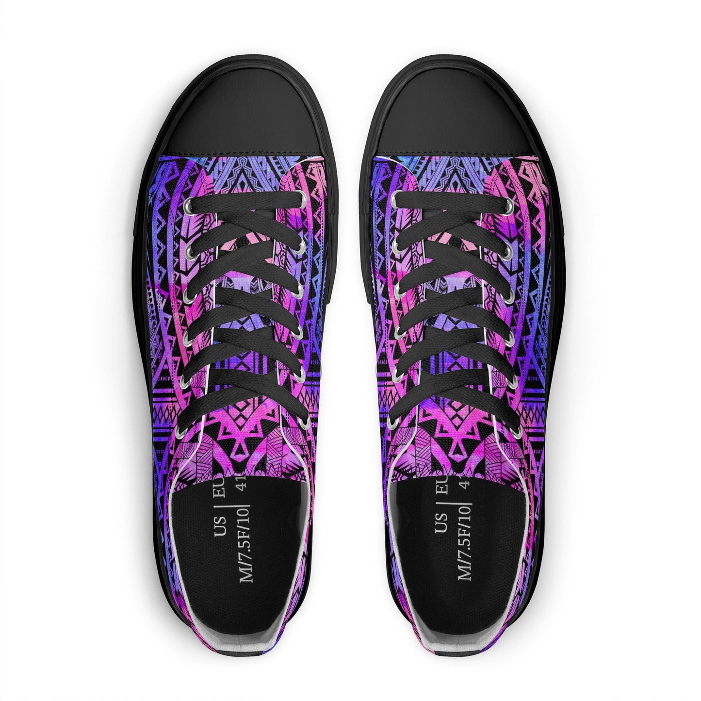 Colorful Purple Abstract Design Pattern - Mens Classic Low Top Canvas Shoes for Footwear Lovers