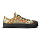 Yellow, Orange and Blue Mandala Pattern - Womens Classic Low Top Canvas Shoes for Footwear Lovers