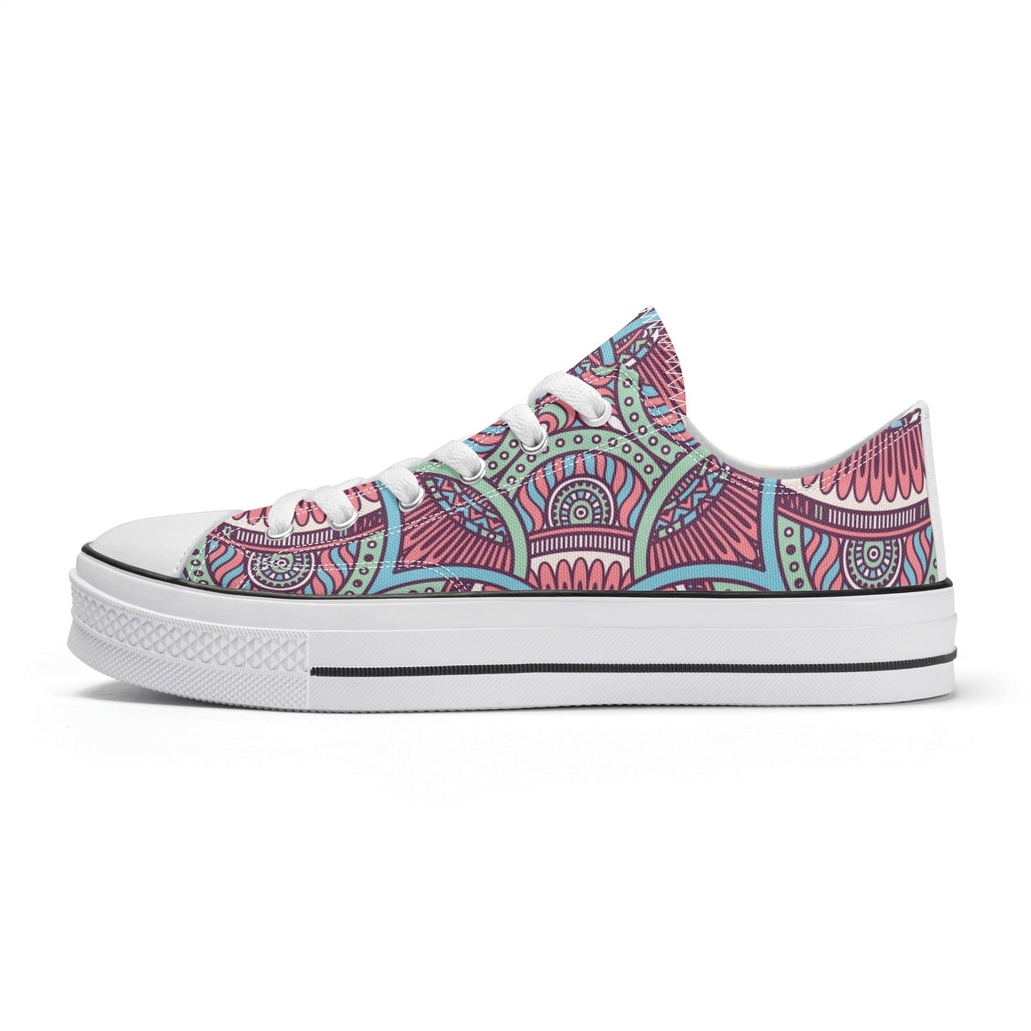 Mandala Pattern - Womens Classic Low Top Canvas Shoes for Footwear Lovers