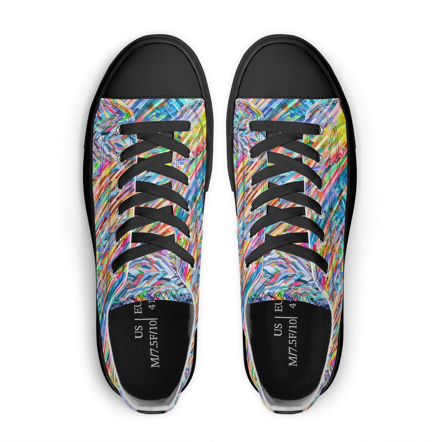 Colorful Herringbone Pattern - Womens Classic Low Top Canvas Shoes for Footwear Lovers