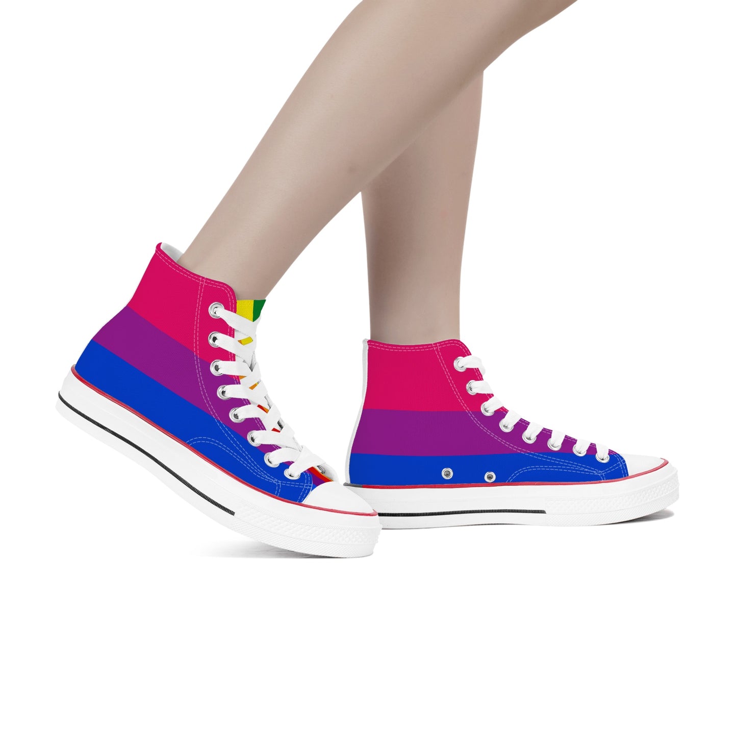 Bisexual Pride Collection - Womens Classic High Top Canvas Shoes for the LGBTQIA+ community