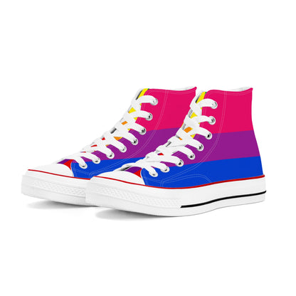 Bisexual Pride Collection - Mens Classic High Top Canvas Shoes for the LGBTQIA+ community