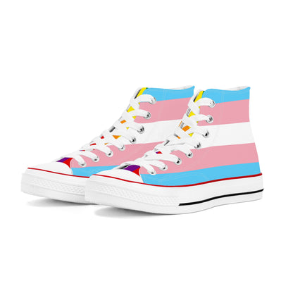 Transgender Pride Collection - Womens Classic High Top Canvas Shoes for the LGBTQIA+ community