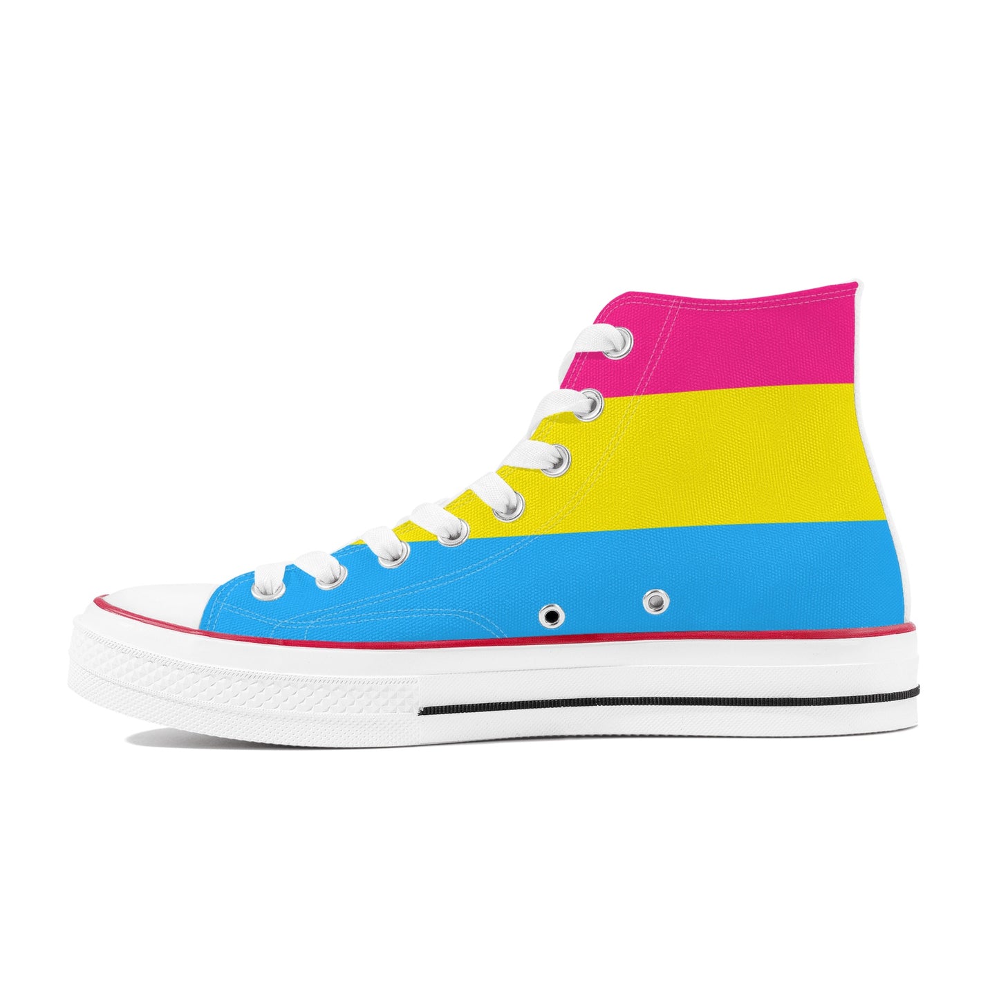 Pansexual Pride Collection - Womens Classic High Top Canvas Shoes for the LGBTQIA+ community