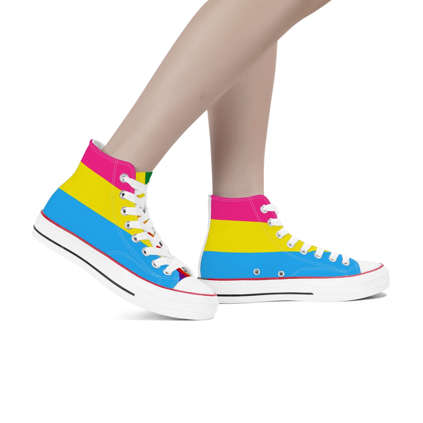 Pansexual Pride Collection - Womens Classic High Top Canvas Shoes for the LGBTQIA+ community