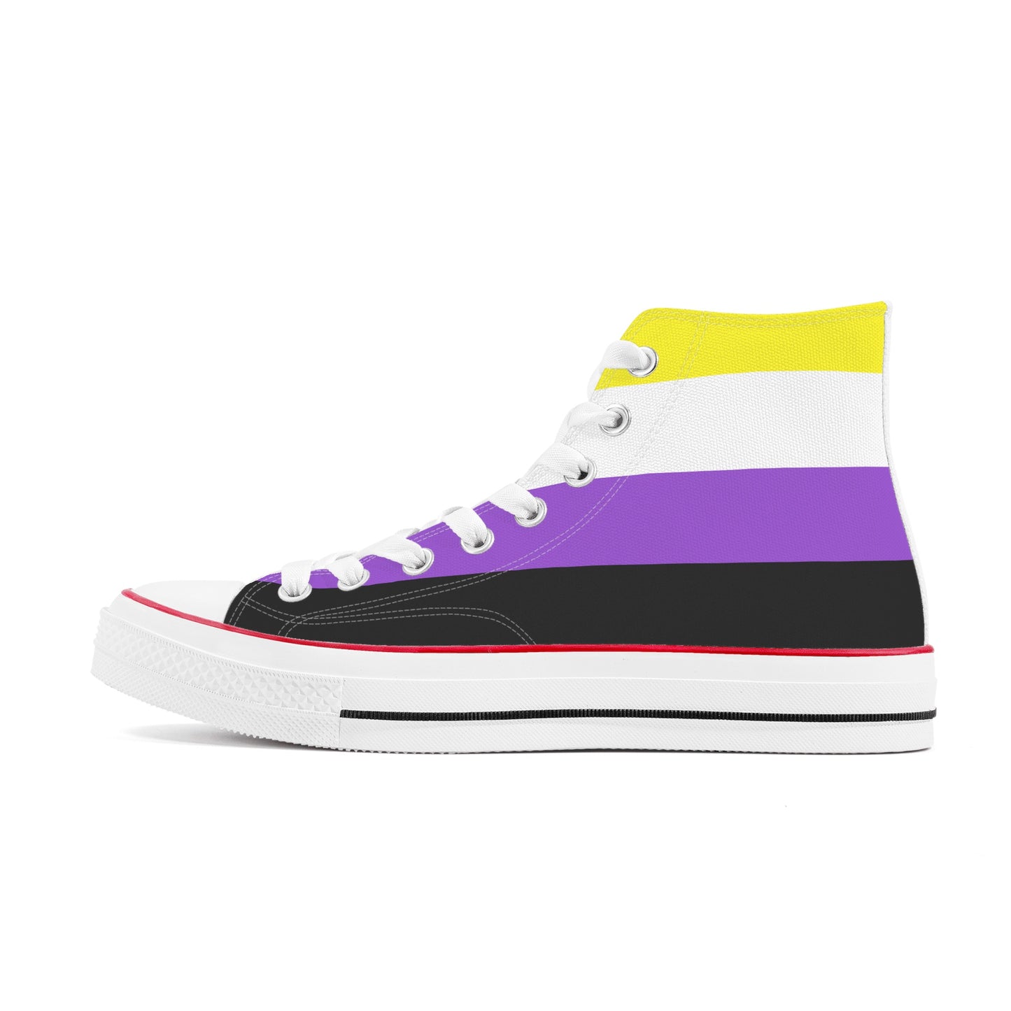 Nonbinary Pride Collection - Mens Classic High Top Canvas Shoes for the LGBTQIA+ community