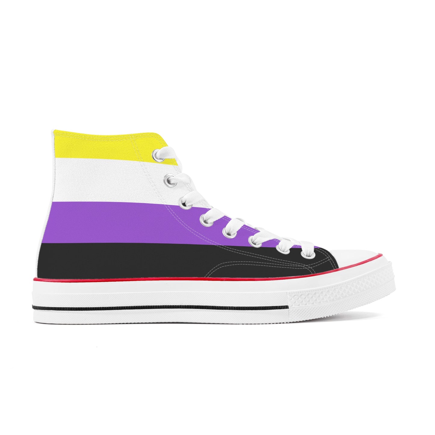 Nonbinary Pride Collection - Mens Classic High Top Canvas Shoes for the LGBTQIA+ community