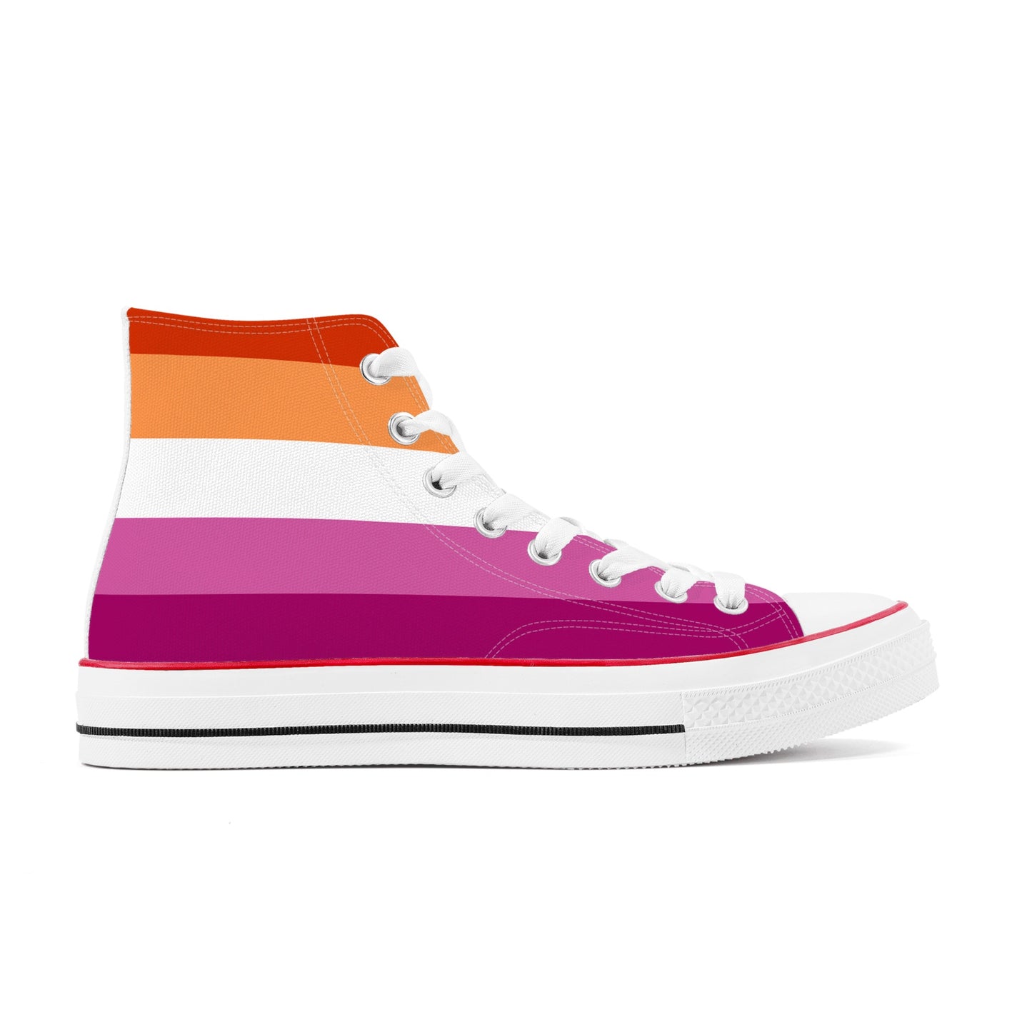 Lesbian Pride Collection - Womens Classic High Top Canvas Shoes for the LGBTQIA+ community