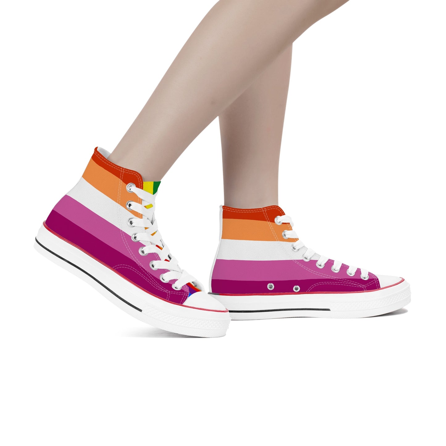 Lesbian Pride Collection - Womens Classic High Top Canvas Shoes for the LGBTQIA+ community