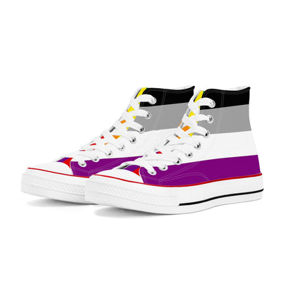 Asexual Pride Collection - Mens Classic High Top Canvas Shoes for the LGBTQIA+ community