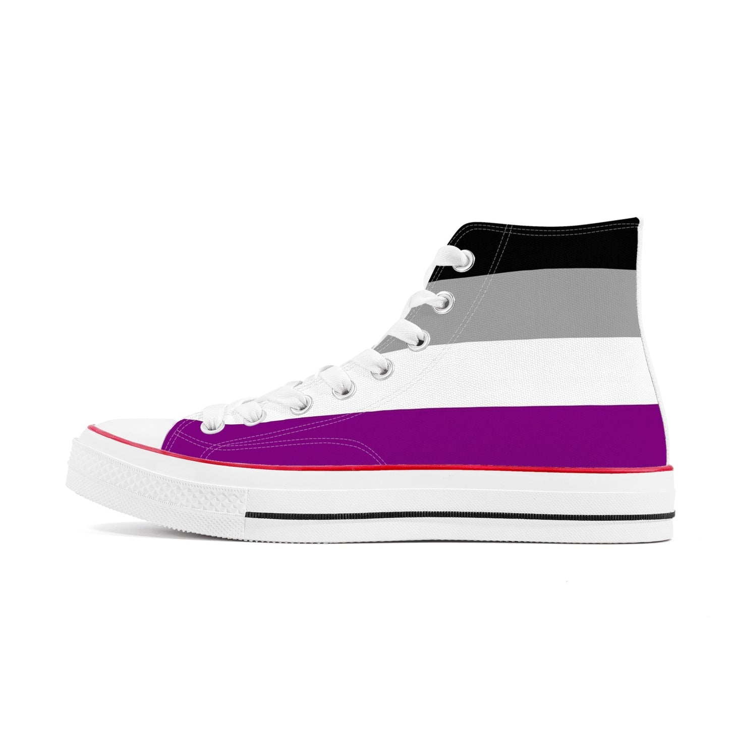 Asexual Pride Collection - Mens Classic High Top Canvas Shoes for the LGBTQIA+ community