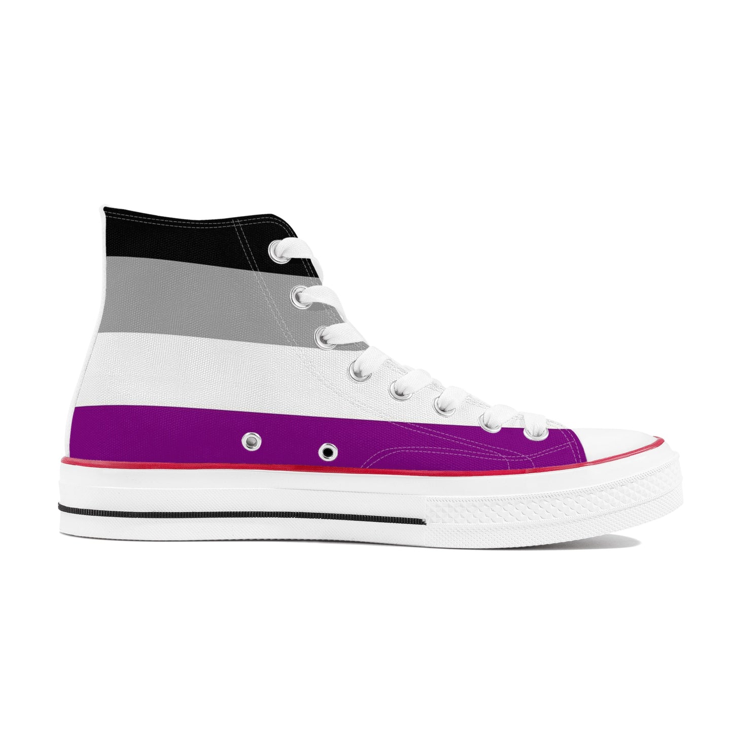 Asexual Pride Collection - Womens Classic High Top Canvas Shoes for the LGBTQIA+ community