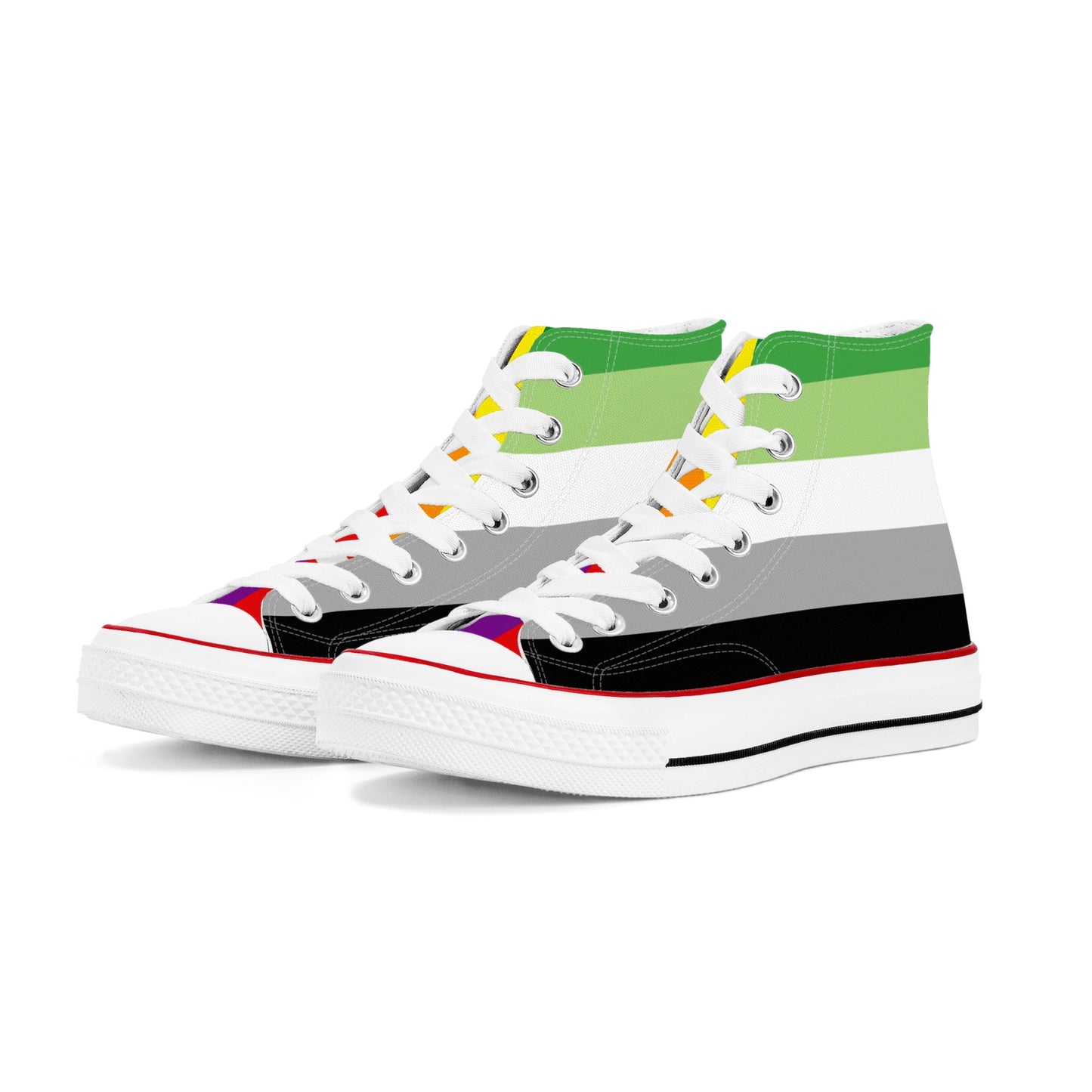Aromantic Pride Collection - Womens Classic High Top Canvas Shoes for the LGBTQIA+ community