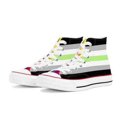 Agender Pride Collection - Womens Classic High Top Canvas Shoes for the LGBTQIA+ community