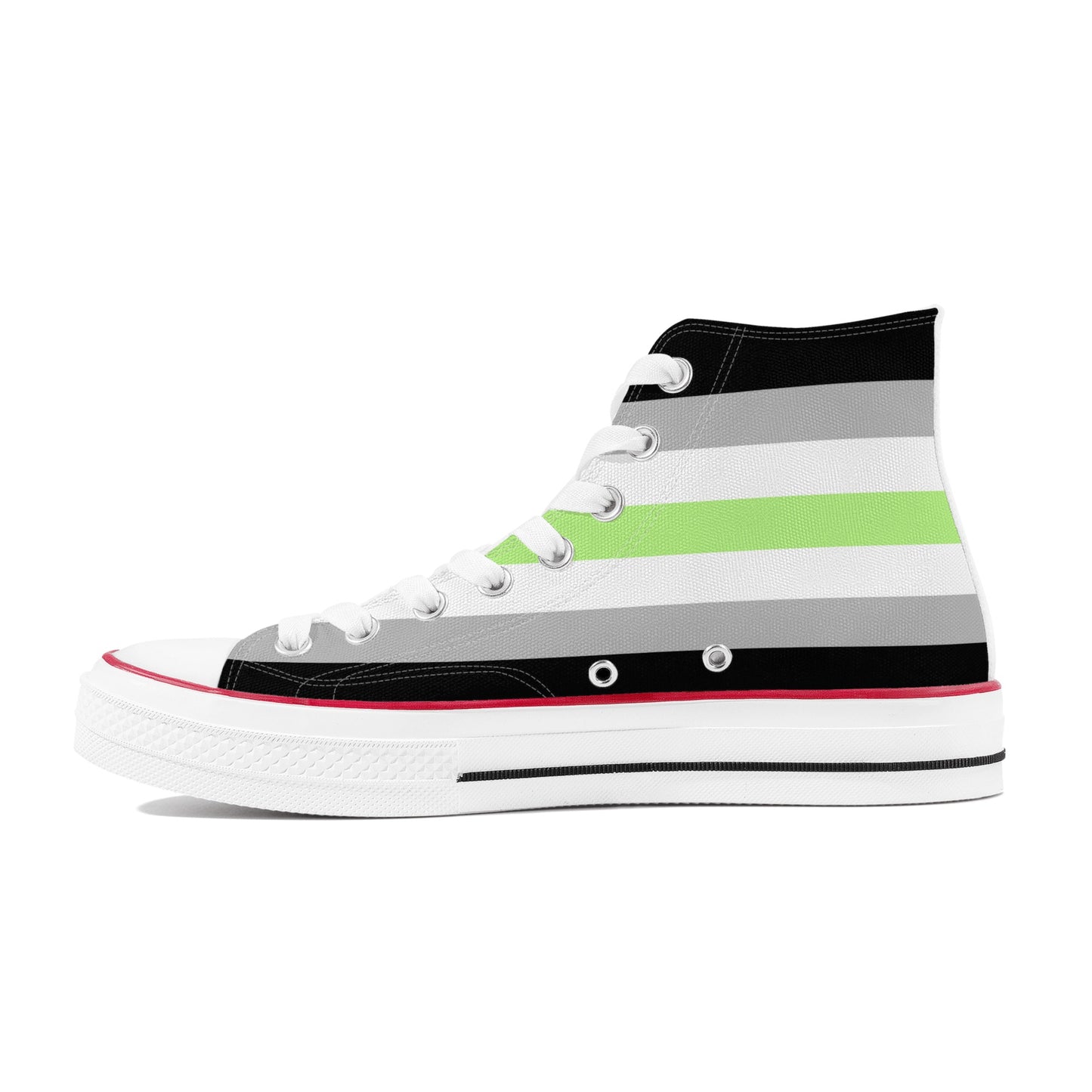Agender Pride Collection - Mens Classic High Top Canvas Shoes for the LGBTQIA+ community