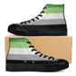 Aromantic Pride Collection - Womens Classic Black High Top Canvas Shoes for the LGBTQIA+ community