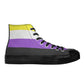 Nonbinary Pride Collection - Womens Classic Black High Top Canvas Shoes for the LGBTQIA+ community