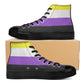 Nonbinary Pride Collection - Womens Classic Black High Top Canvas Shoes for the LGBTQIA+ community