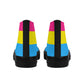 Pansexual Pride Collection - Mens Classic Black High Top Canvas Shoes for the LGBTQIA+ community