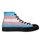 Transgender Pride Collection - Mens Classic Black High Top Canvas Shoes for the LGBTQIA+ community
