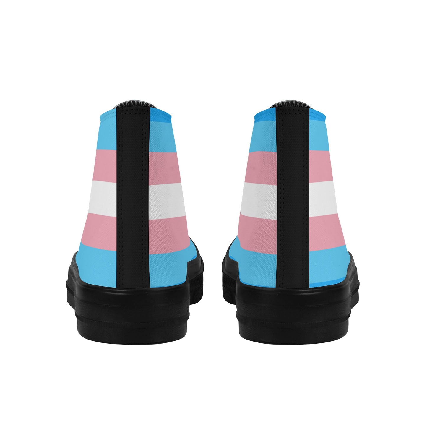 Transgender Pride Collection - Womens Classic Black High Top Canvas Shoes for the LGBTQIA+ community