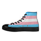 Transgender Pride Collection - Womens Classic Black High Top Canvas Shoes for the LGBTQIA+ community