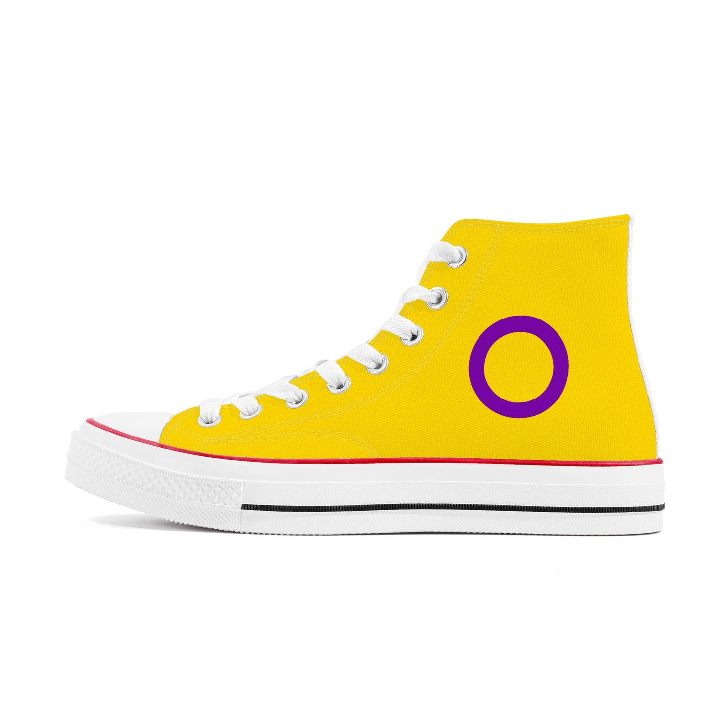 Intersex Pride Collection - Mens Classic High Top Canvas Shoes for the LGBTQIA+ community