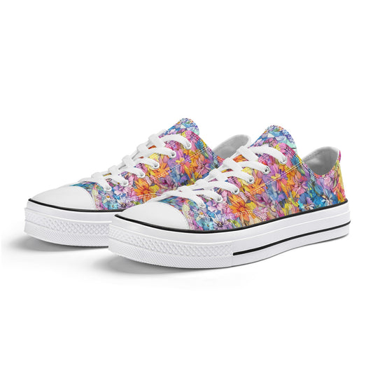 Flowers Womens Low Top Shoes, Garden Classic Canvas Converse Sneakers