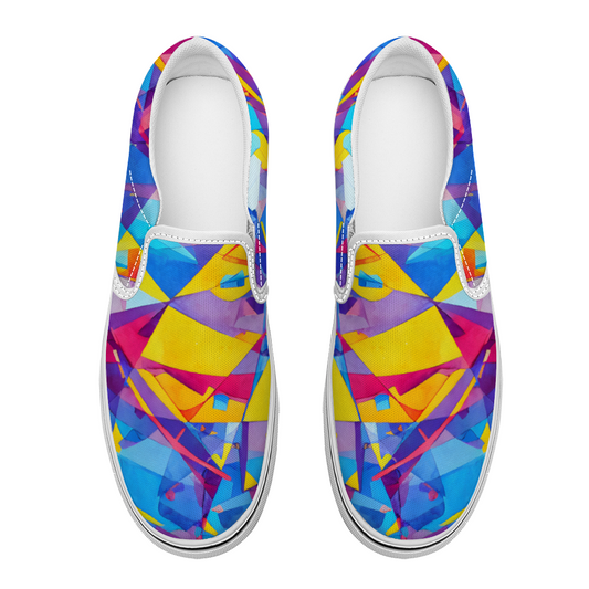 Kaleidoscope Pattern Collection - Unisex Slip-On Canvas Sneakers