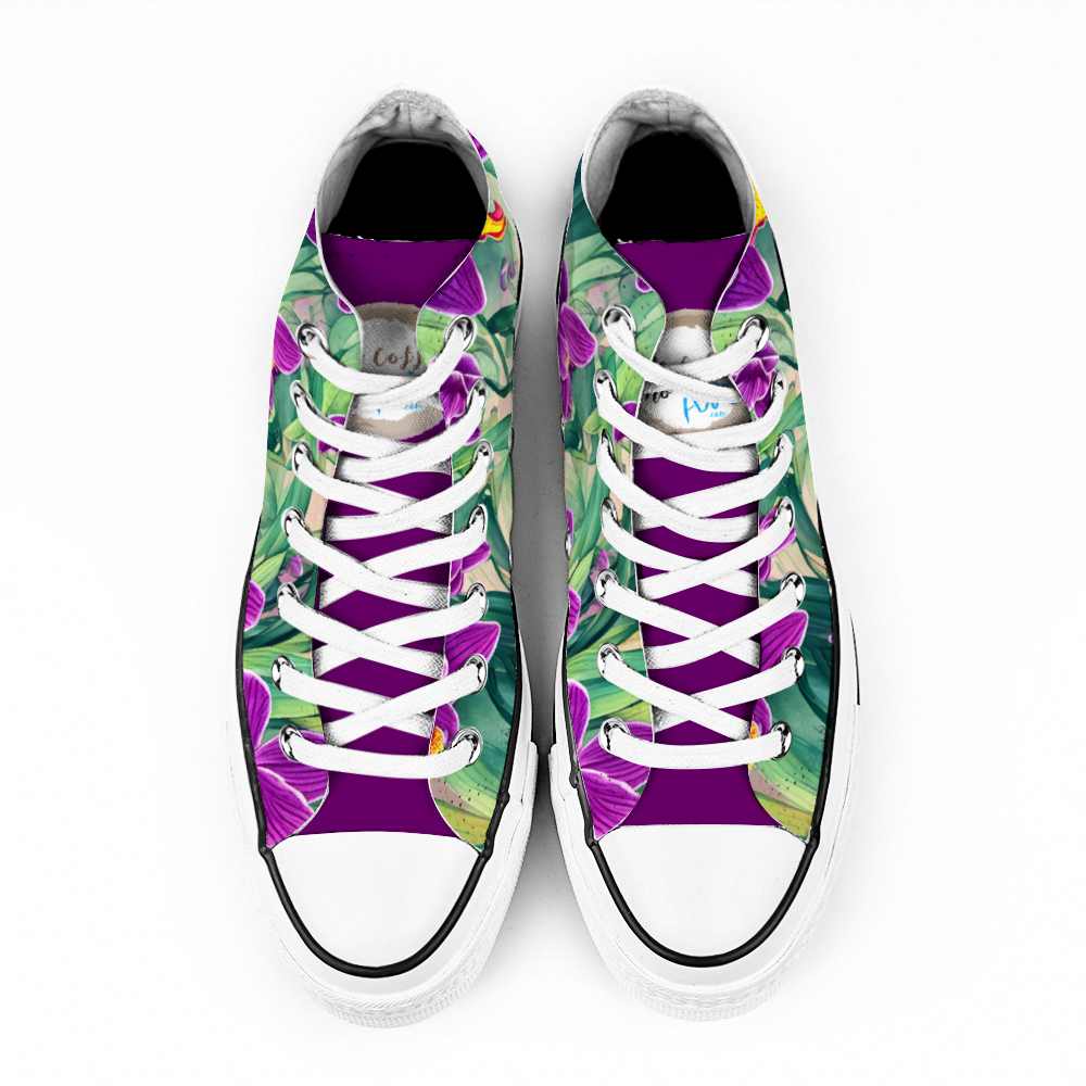 Orchid Flowers Collection - Classic Unisex High Top Canvas Sneakers
