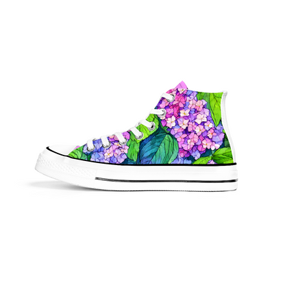 Hydrangea Flowers Collection - Classic Unisex High Top Canvas Sneakers