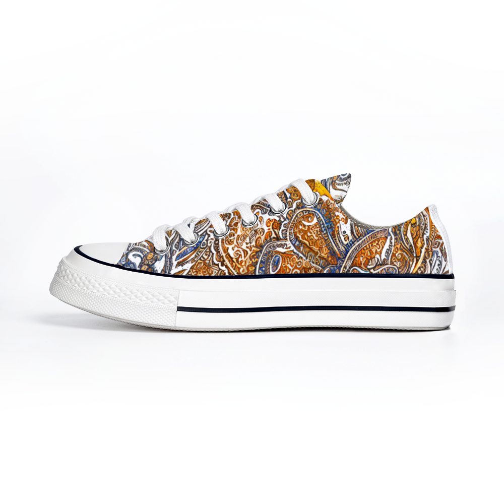 Henna Tattoo Pattern Collection - Unisex Low Top Canvas Shoes