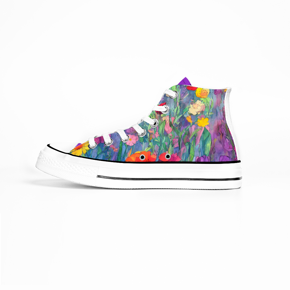 Flowers Collection - Classic High Top Canvas Sneakers