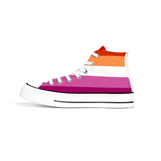 Lesbian Pride Collection - Classic Unisex High Top Canvas Sneakers