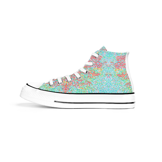 Dash Pattern Collection - Classic Unisex High Top Canvas Sneakers