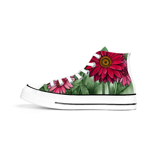 Gerbera Daisy Flowers Collection - Classic Unisex High Top Canvas Sneakers