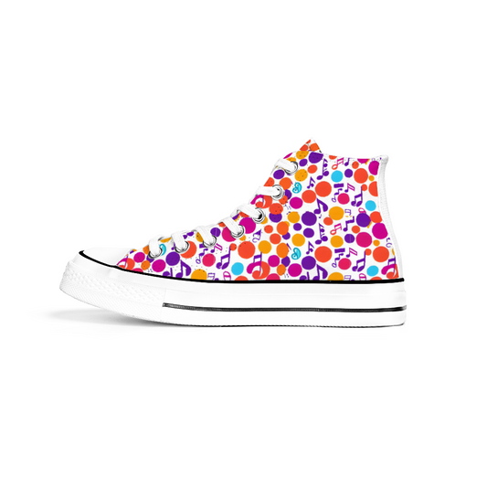Musical Pattern Collection - Classic Unisex High Top Canvas Sneakers