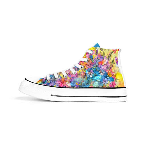 Flowers Collection - Classic Unisex High Top Canvas Sneakers